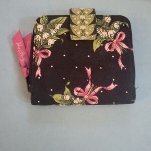 Vera Bradley Black Floral Women's Mini Wallet